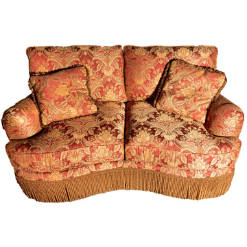 Schnadig Fringe Kidney Shaped Conversation Sofa